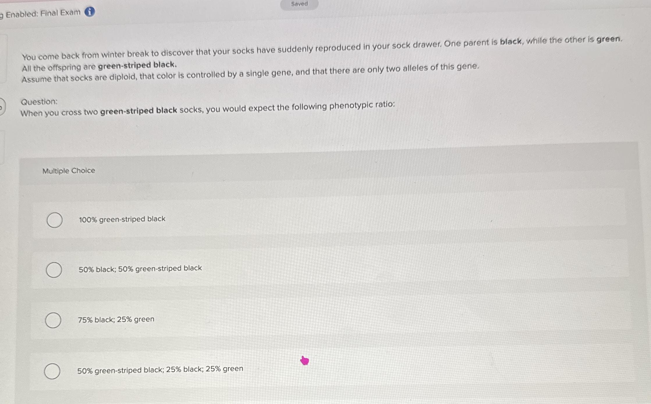 g Enabled: Final Exam You come back from winter