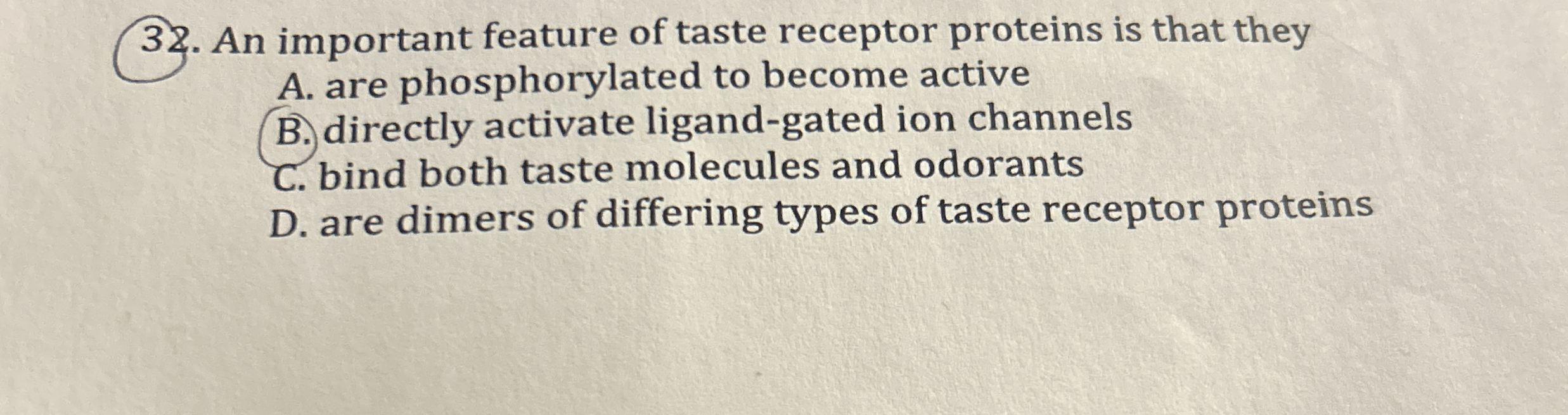 An important feature of taste receptor proteins