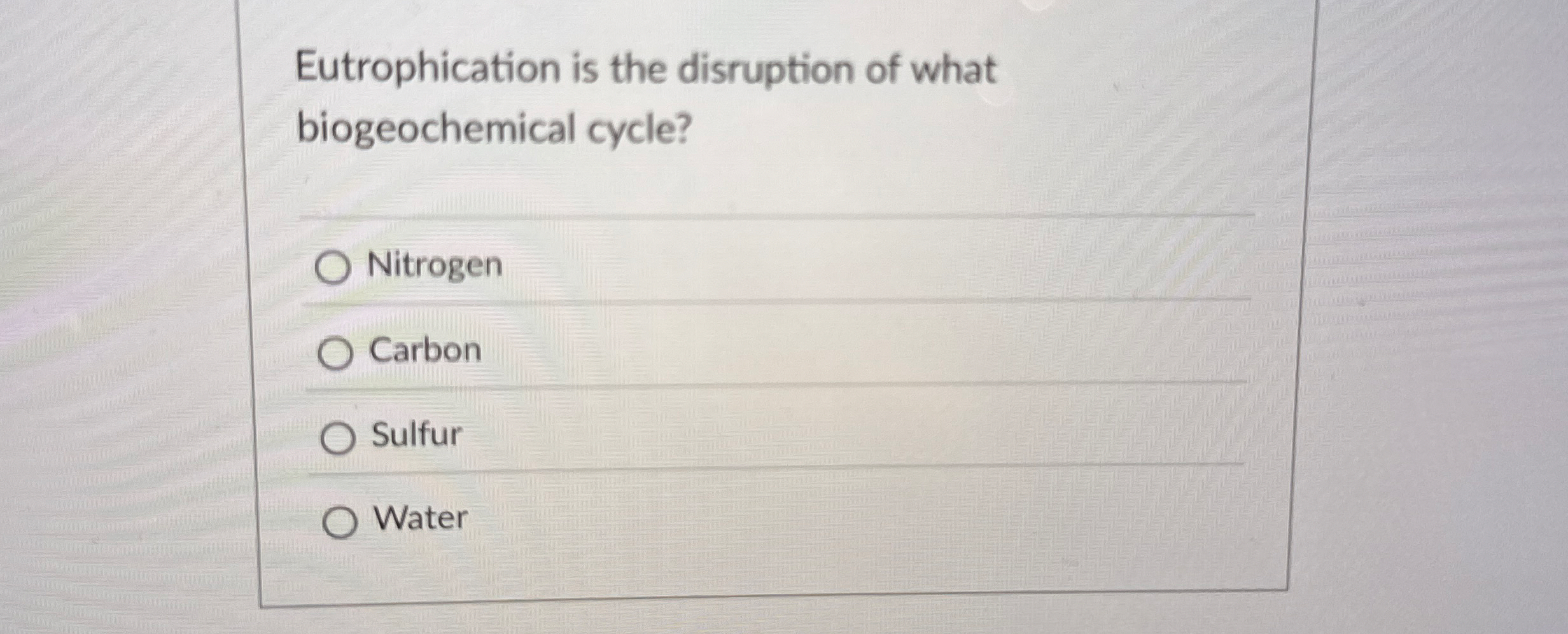 Eutrophication is the disruption of what