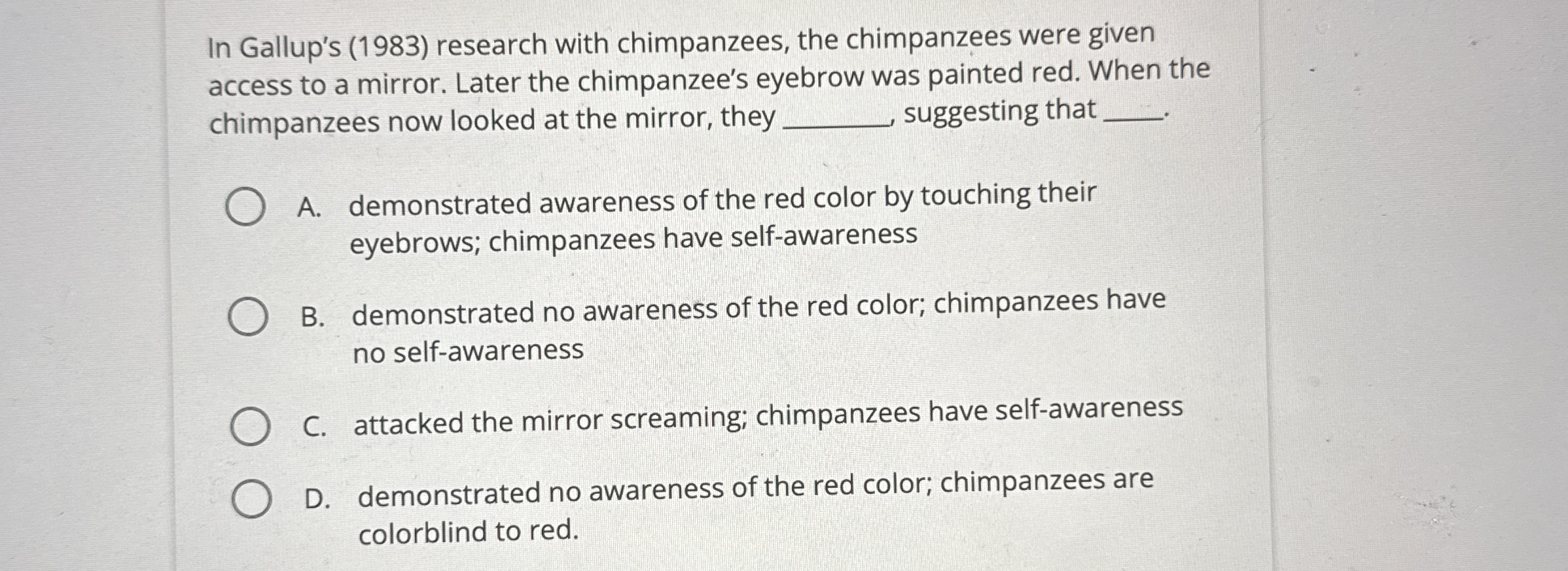 In Gallup's ( 1 9 8 3 ) research with