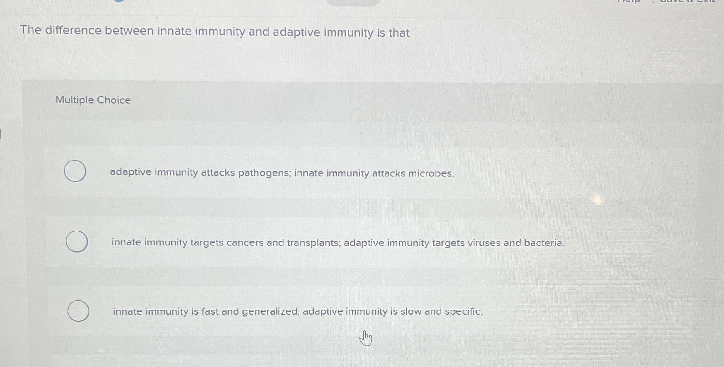 The difference between innate immunity and