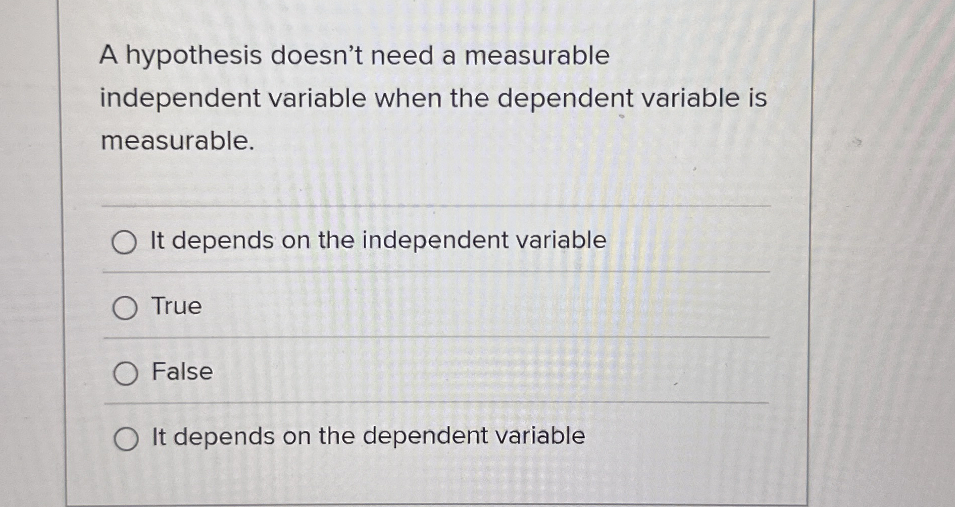 A hypothesis doesn't need a measurable