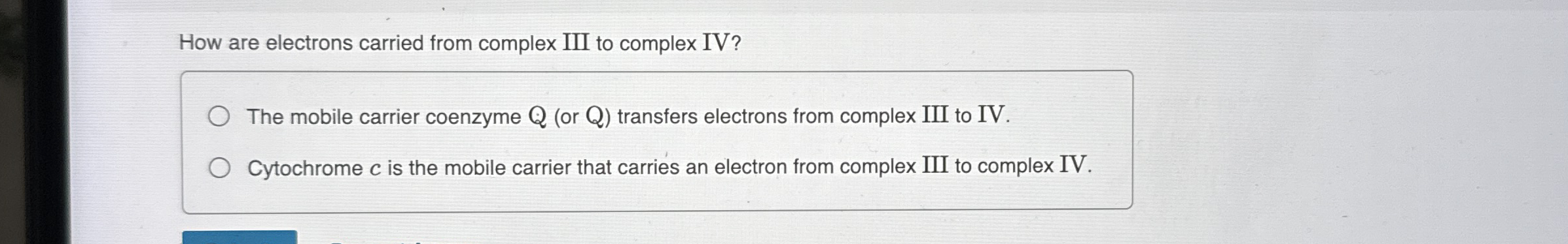 How are electrons carried from complex III to