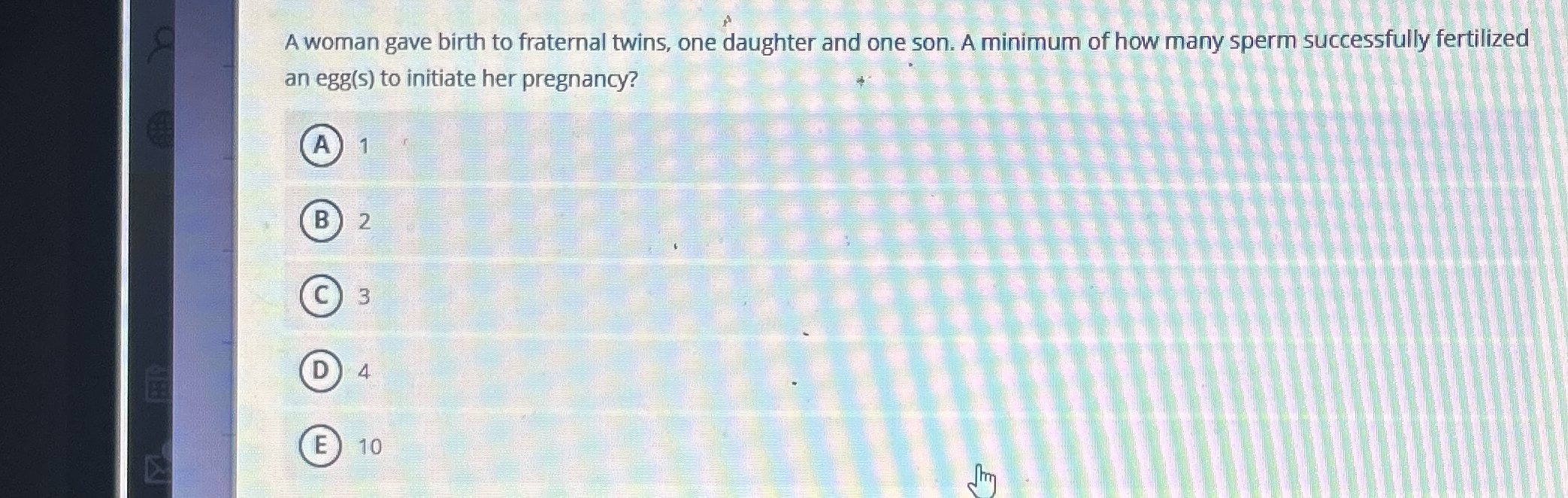 A woman gave birth to fraternal twins, one