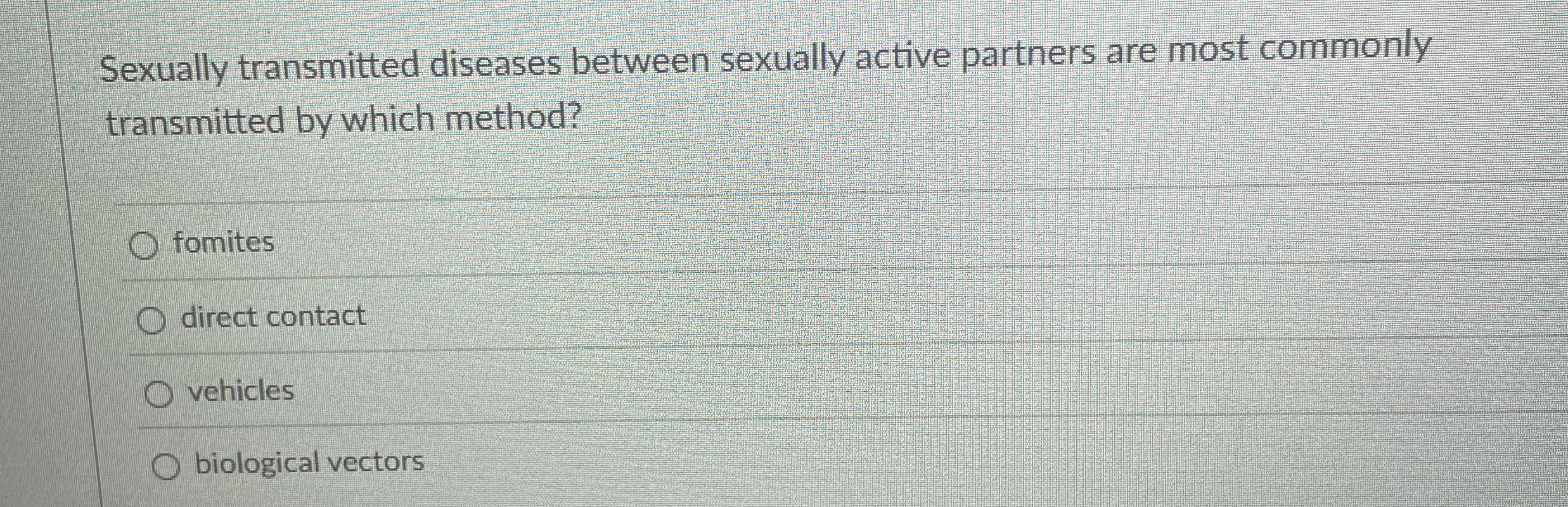 Sexually transmitted diseases between sexually