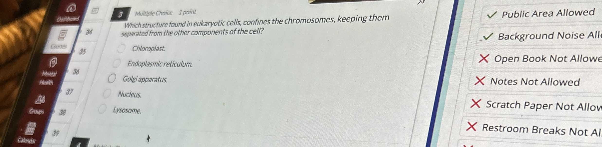 3 Muiliple Choice 1 point Which structure found