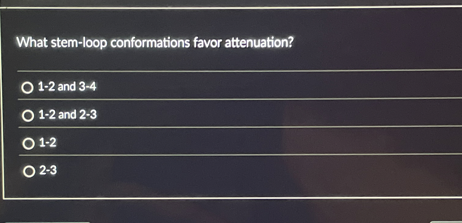 What stem - loop conformations favor attenuation?