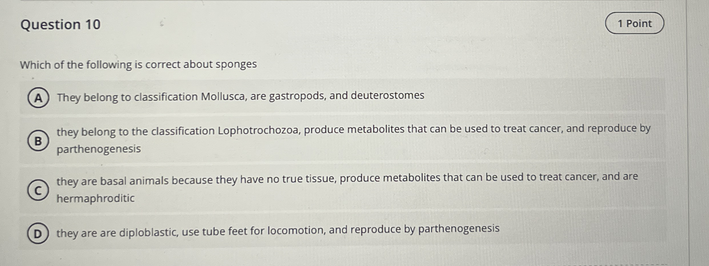 Question 1 0 1 Point Which of the following is