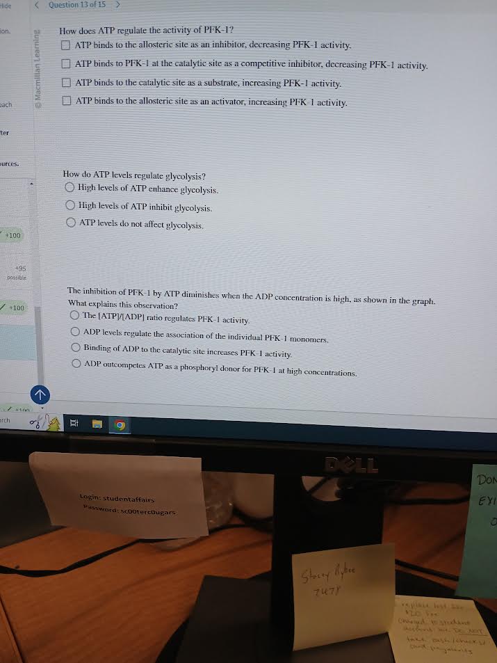 Question 1 3 of 1 5 How does ATP regulate the