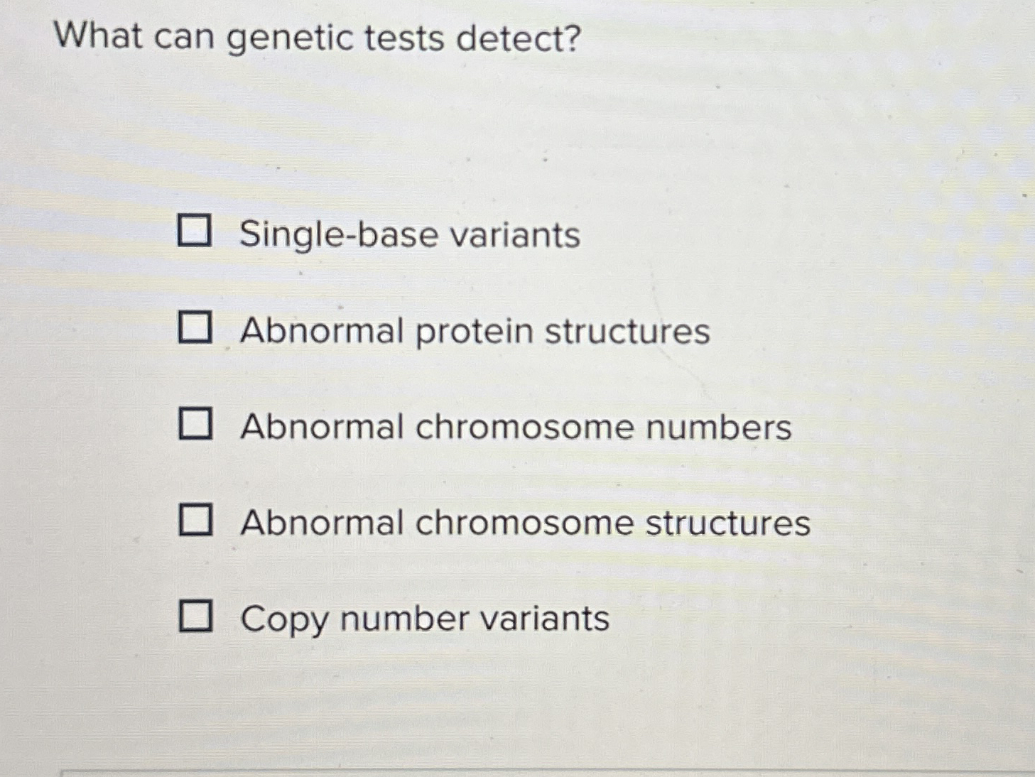 What can genetic tests detect? Single - base