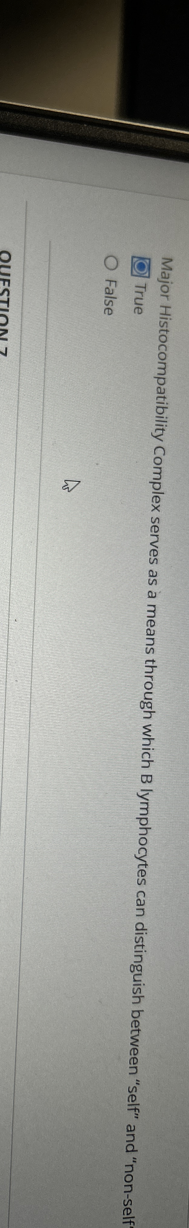Major Histocompatibility Complex serves as a
