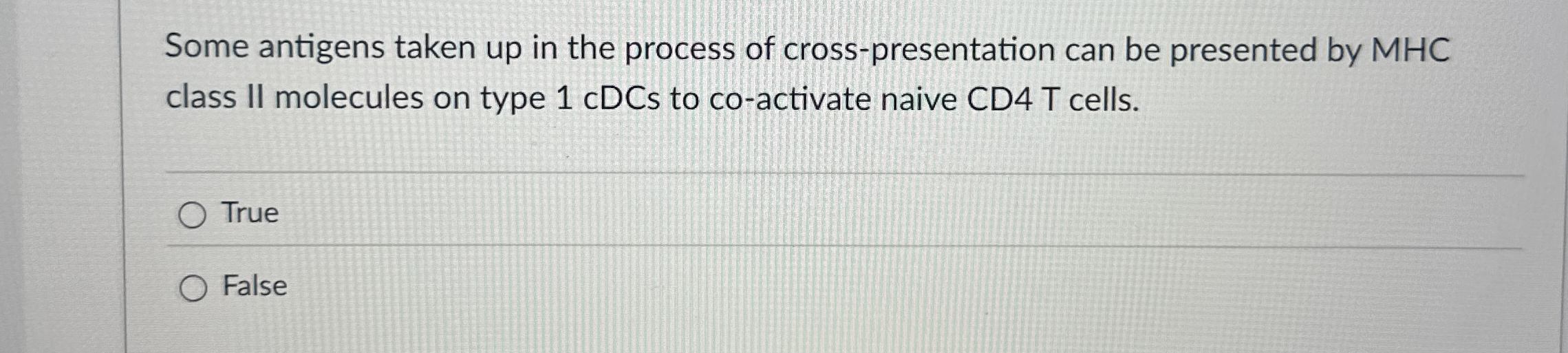 Some antigens taken up in the process of cross -