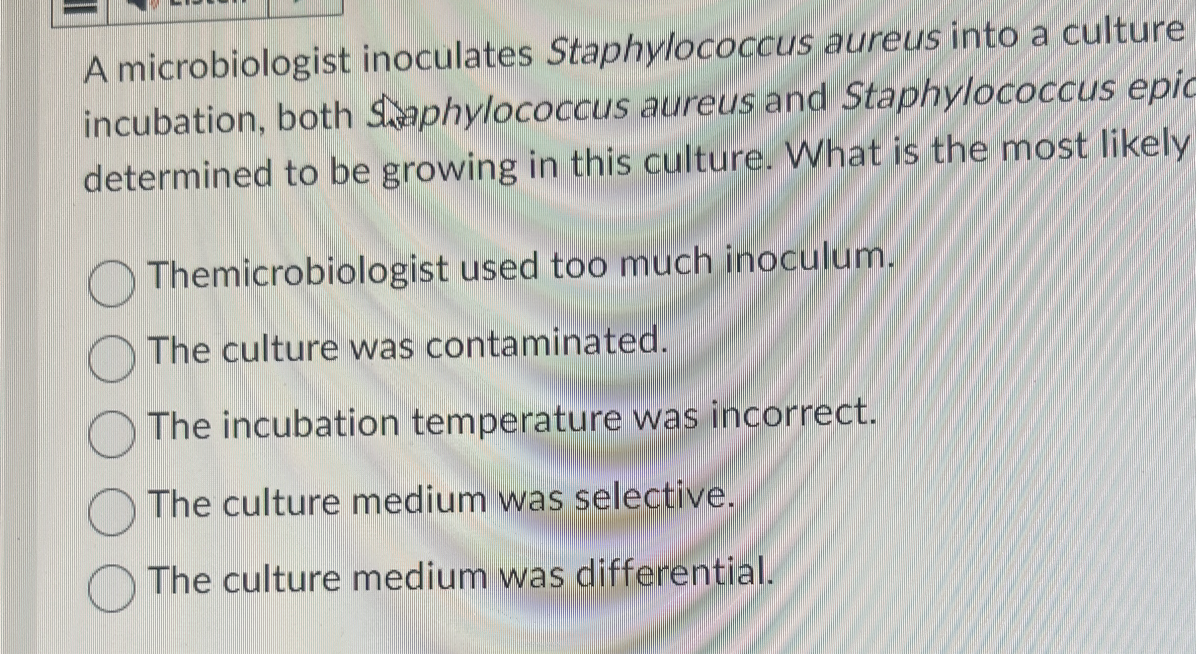 A microbiologist inoculates Staphylococcus aureus