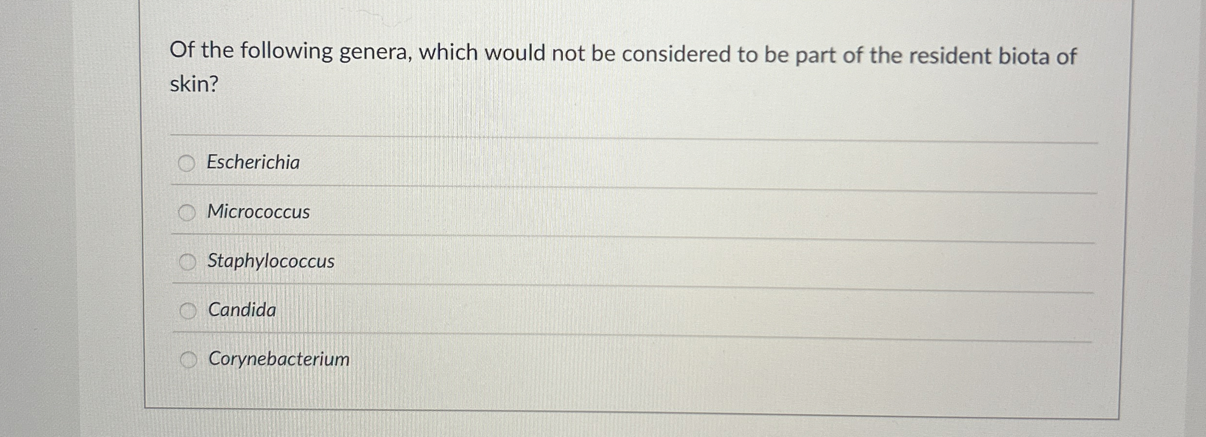 Of the following genera, which would not be