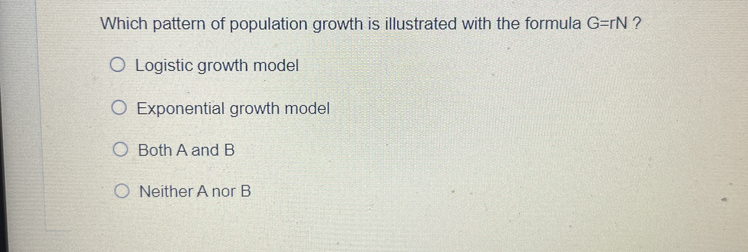 Which pattern of population growth is illustrated