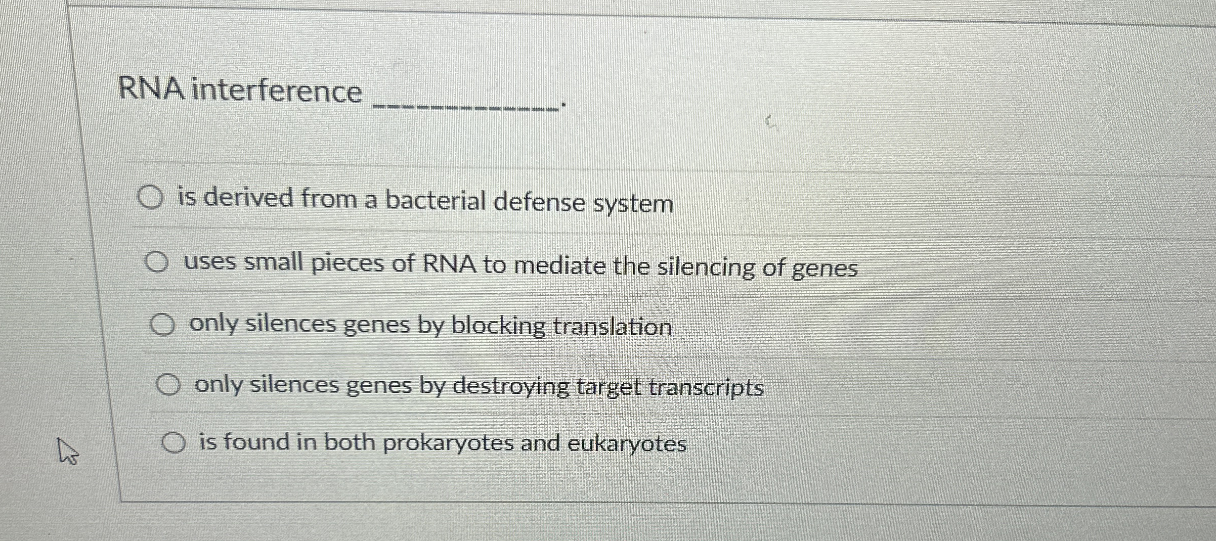 RNA interference q , is derived from a bacterial