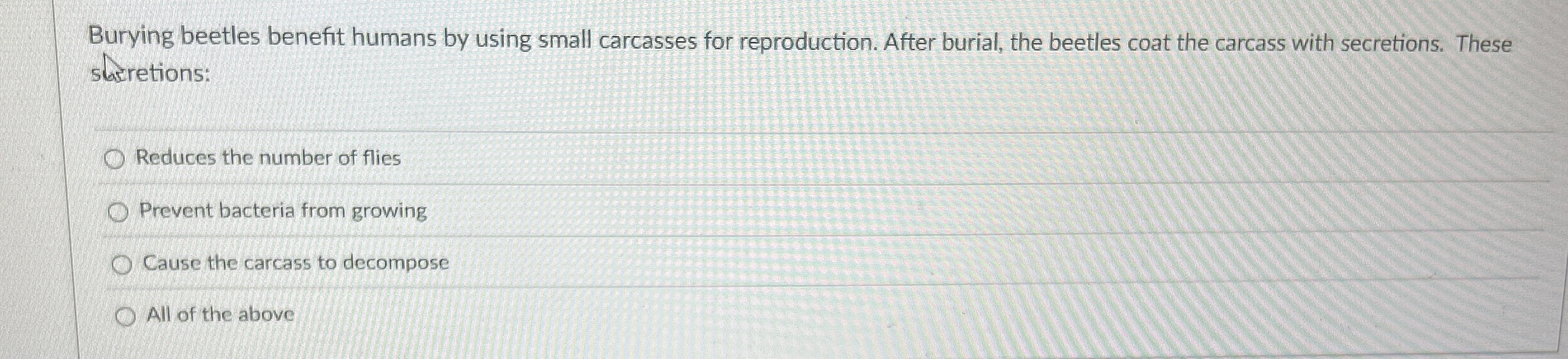 Burying beetles benefit humans by using small