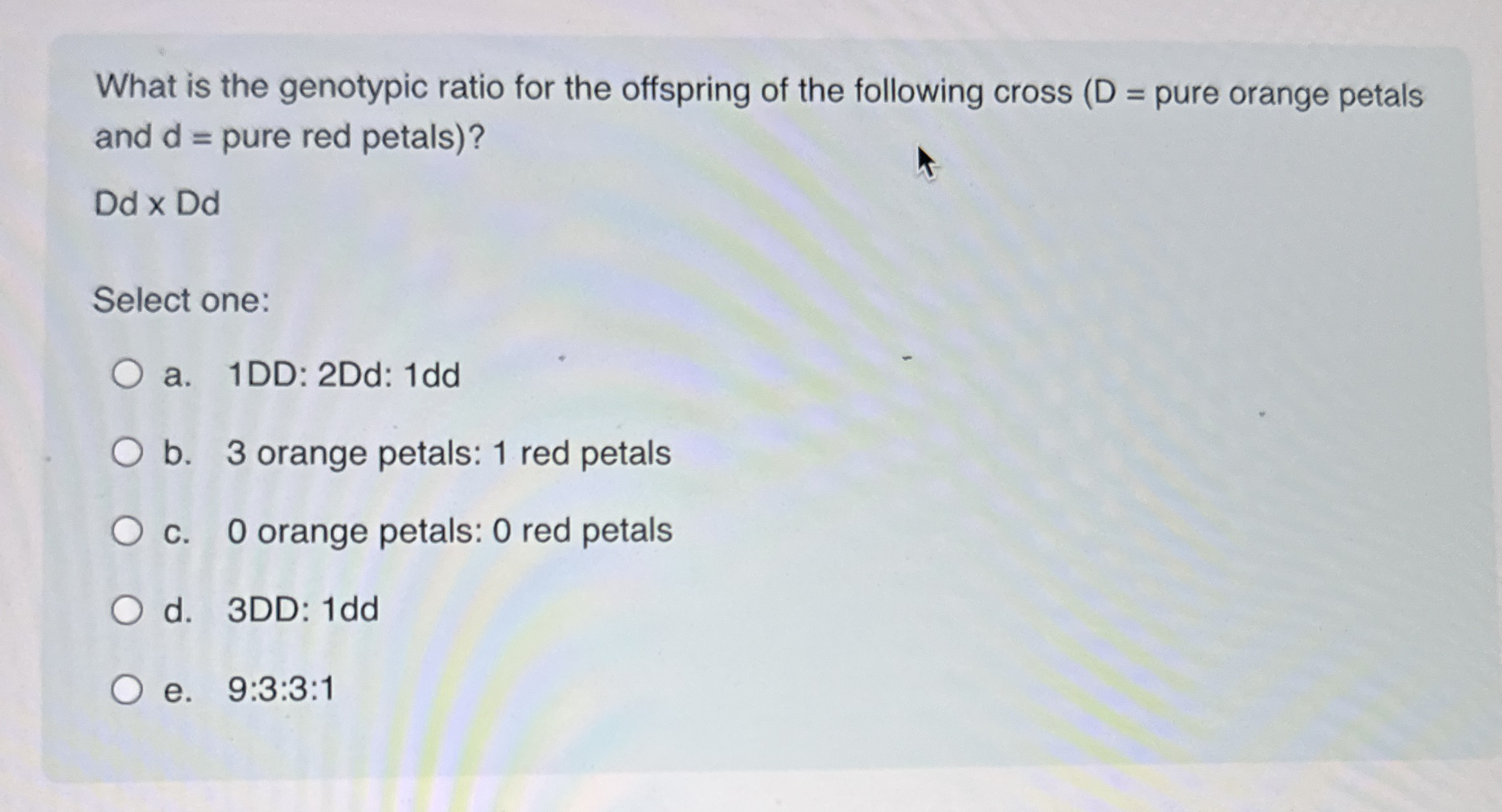 What is the genotypic ratio for the offspring of