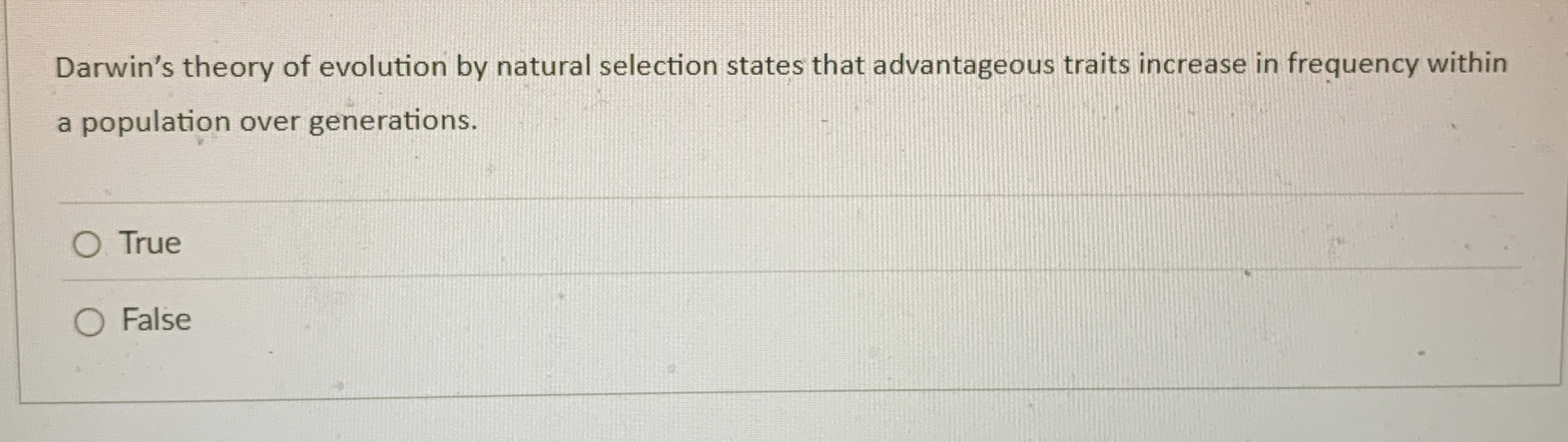Darwin's theory of evolution by natural selection