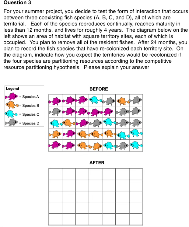 Question 3 For your summer project, you decide to