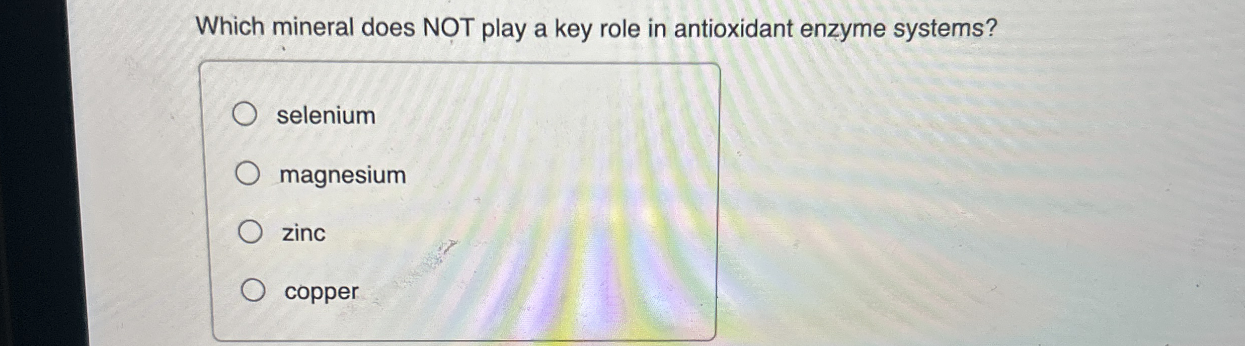 Which mineral does NOT play a key role in