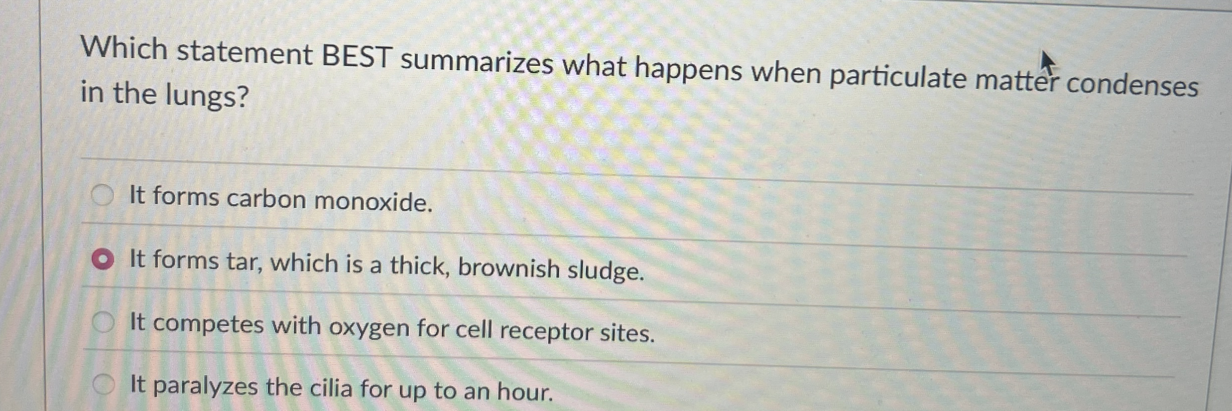 Which statement BEST summarizes what happens when