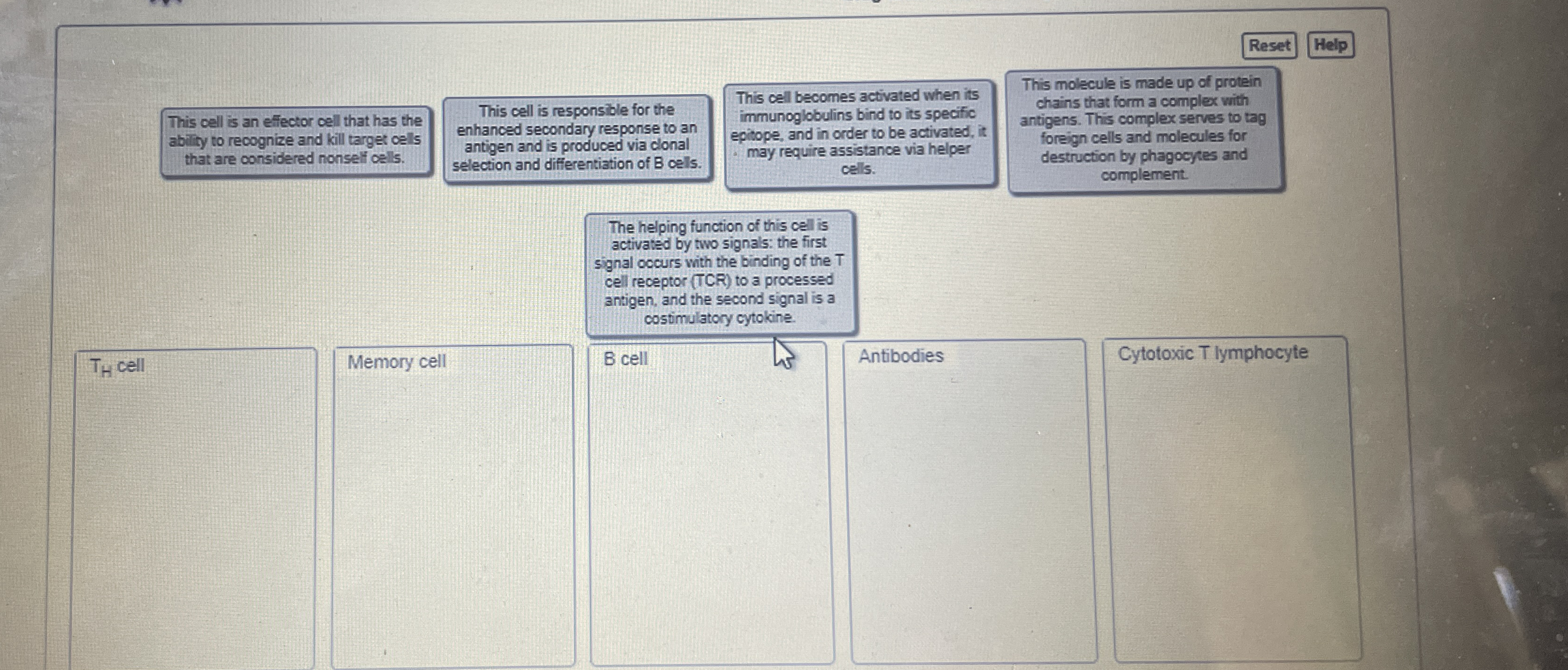 Reset Help This cell becomes activated when its
