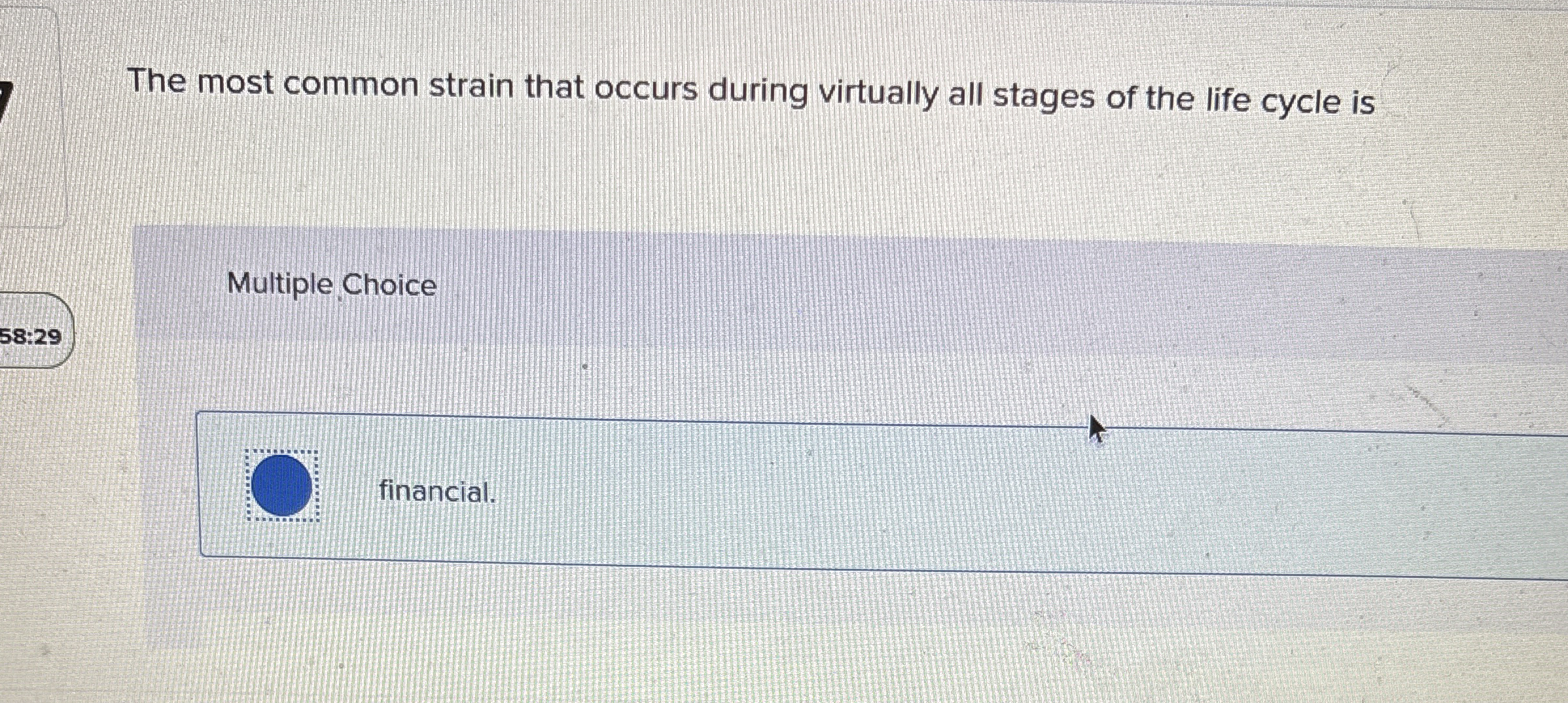 The most common strain that occurs during