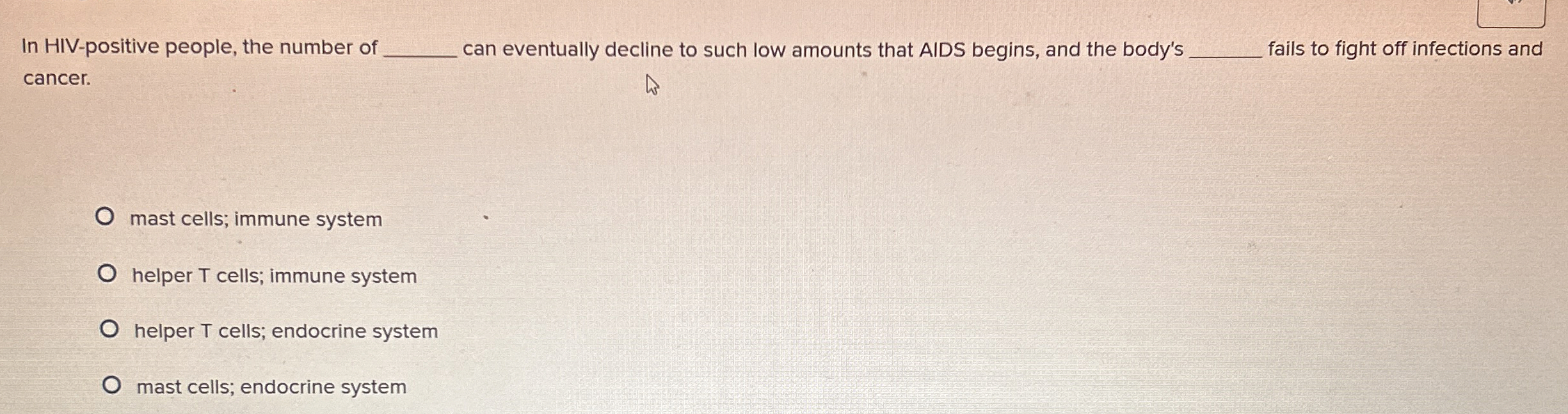In HIV - positive people, the number of can