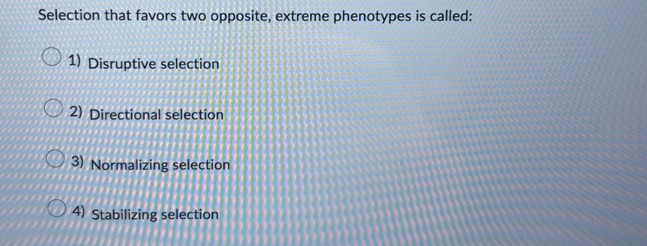 Selection that favors two opposite, extreme
