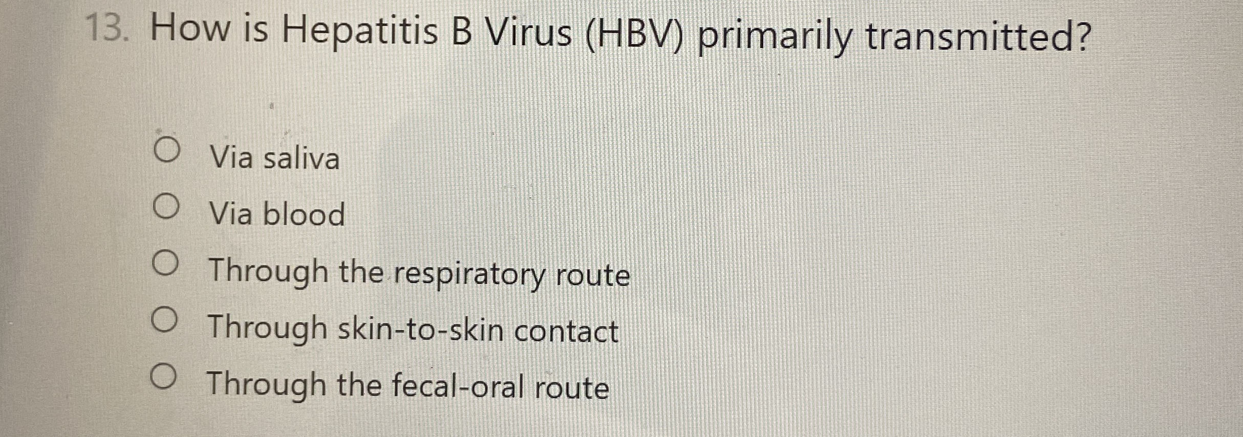 How is Hepatitis B Virus ( HBV ) primarily