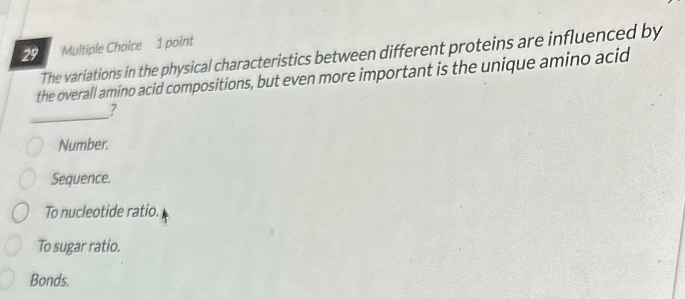 2 9 Muttiple Choice 1 point The variations in the
