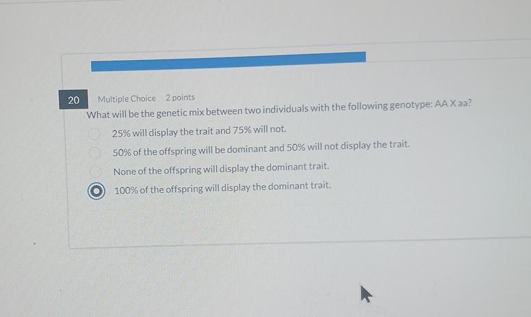 2 0 Multiple Choice 2 points What will be the