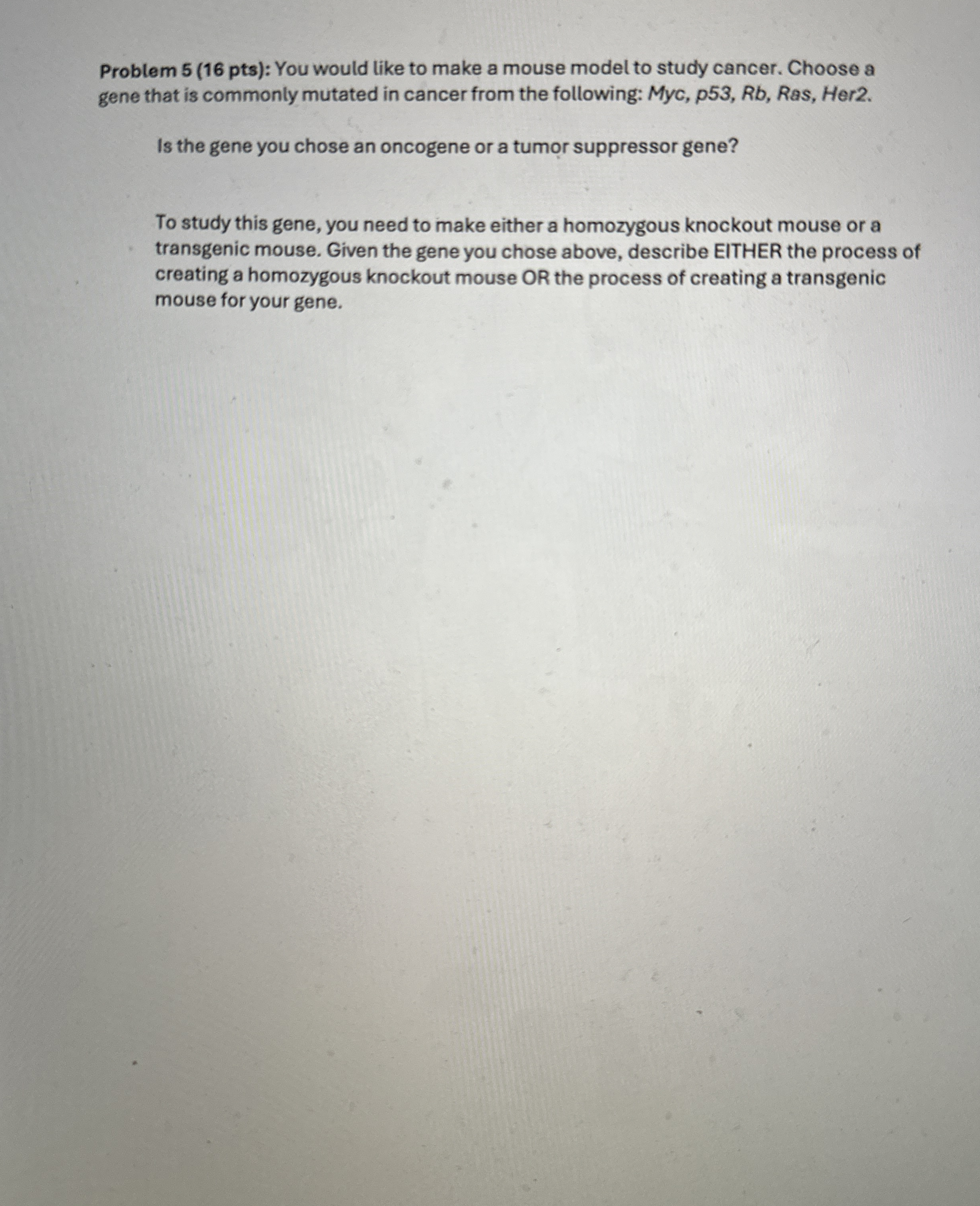 Problem 5 ( 1 6 pts ) : You would like to make a