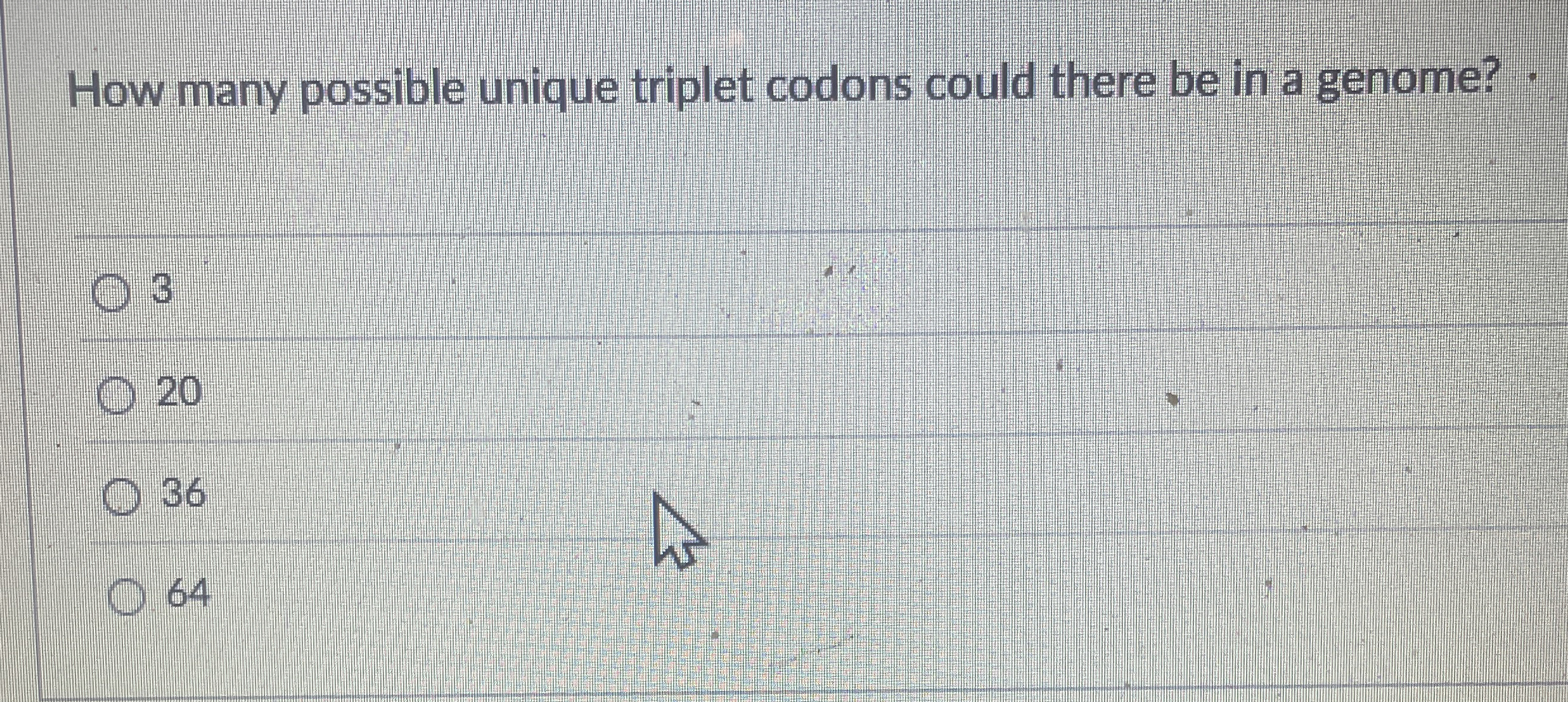 How many possible unique triplet codons could