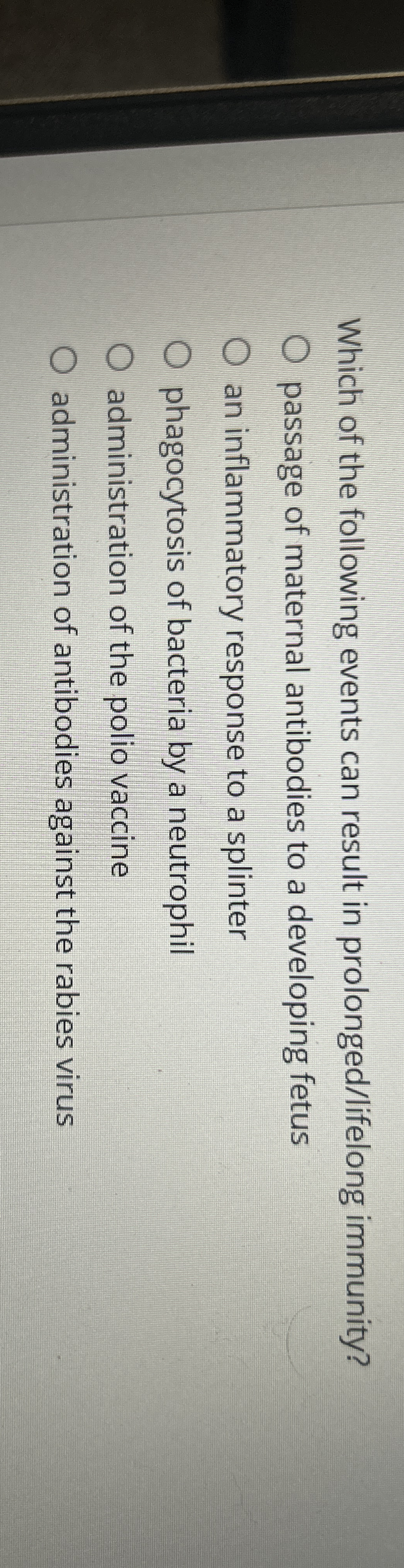 Which of the following events can result in