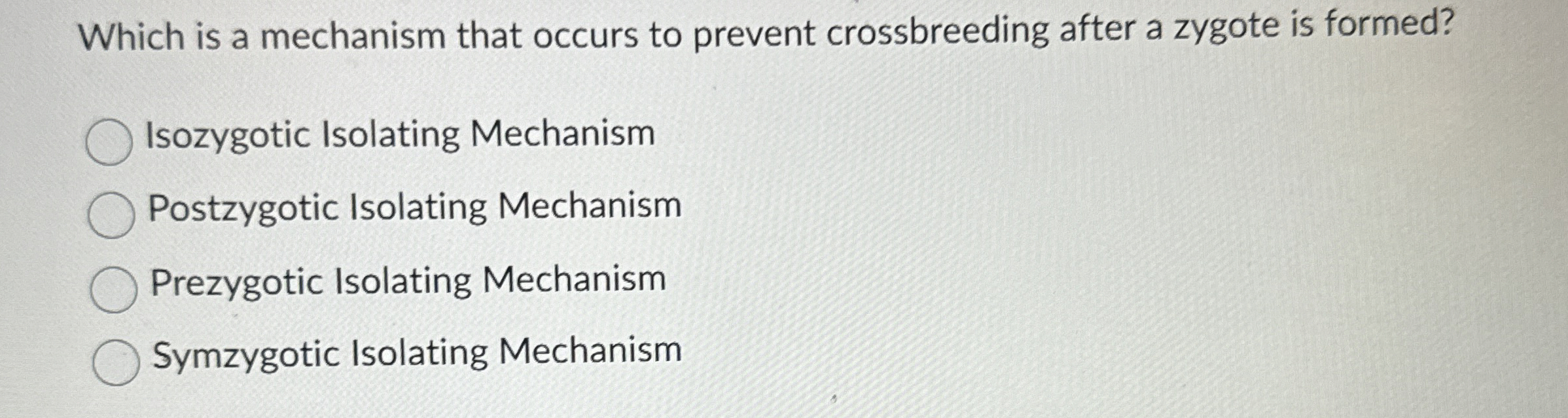 Which is a mechanism that occurs to prevent