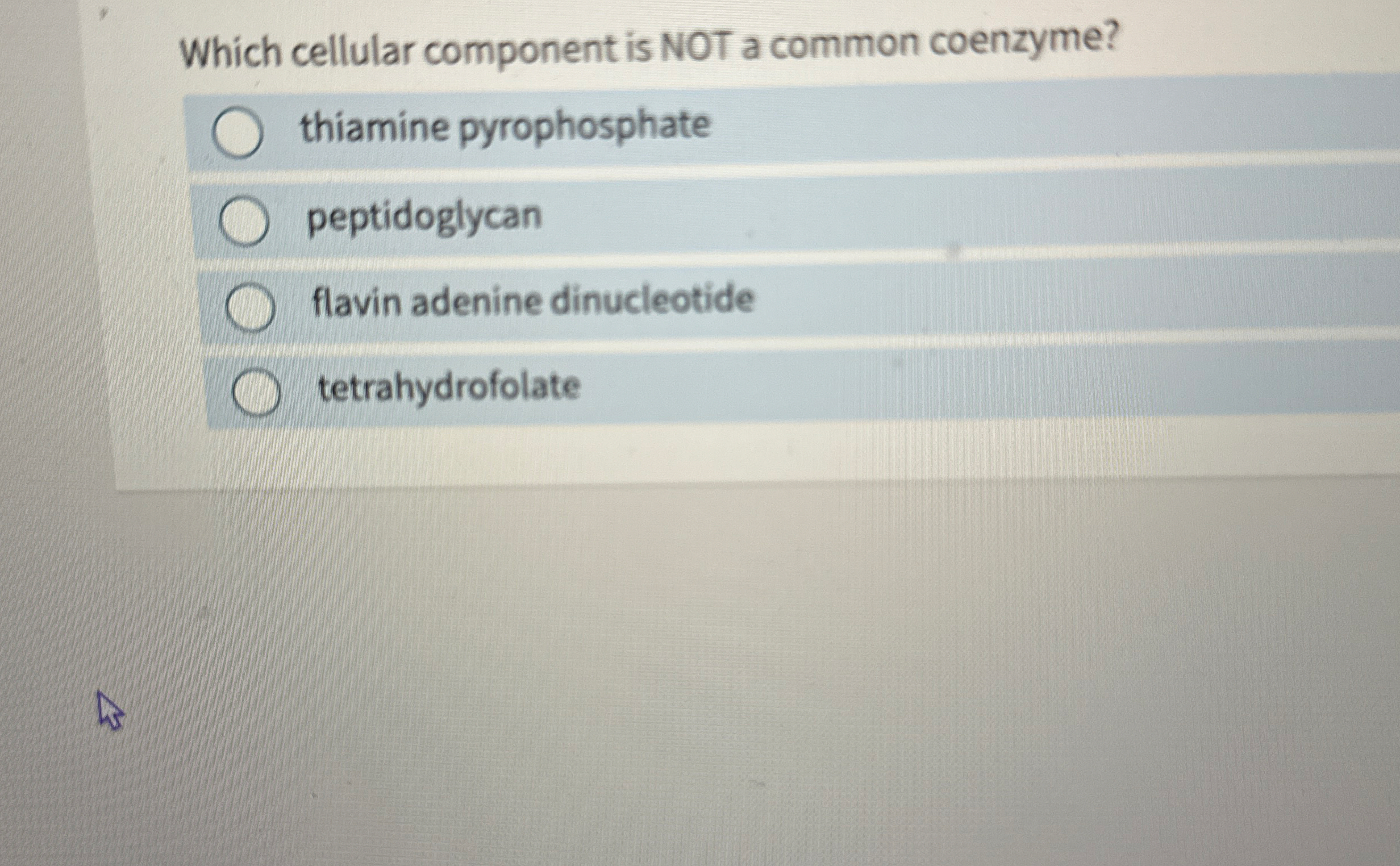 Which cellular component is NOT a common