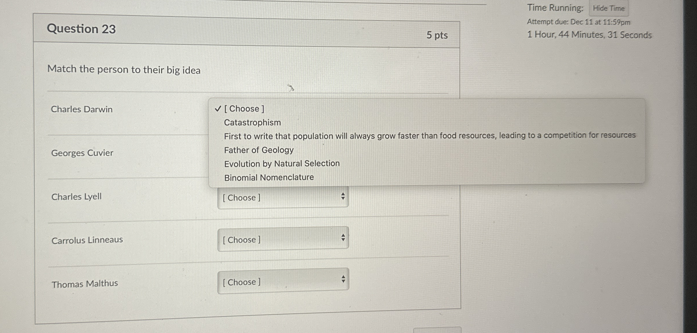 Question 2 3 Time Running: Hide Time Attempt due:
