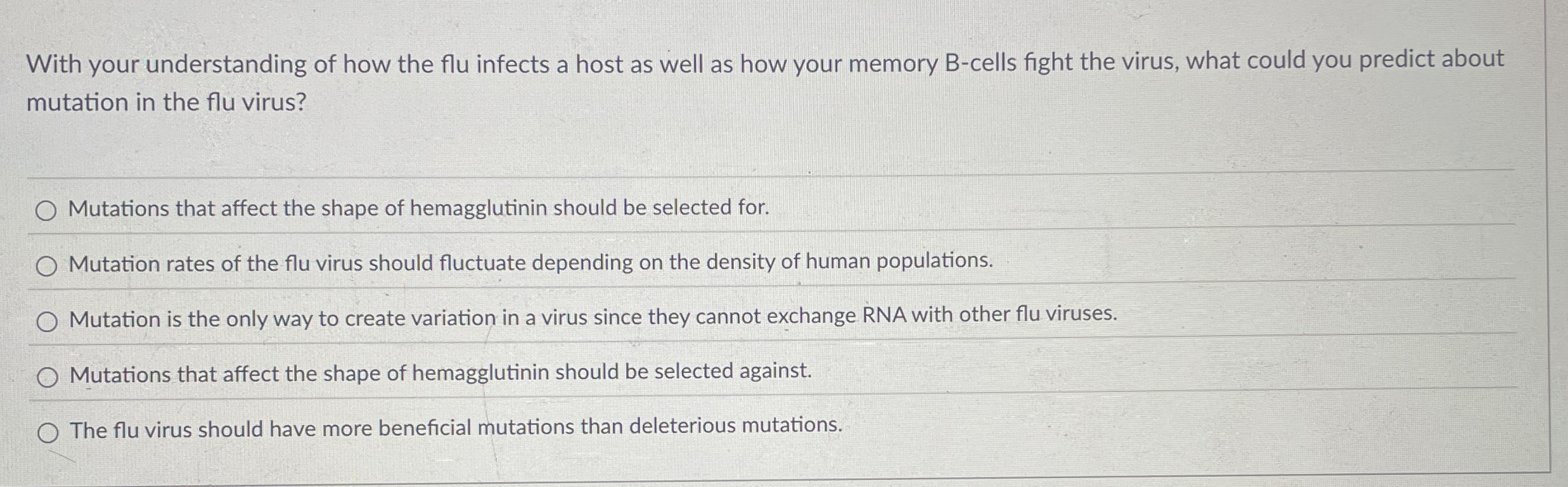 With your understanding of how the flu infects a