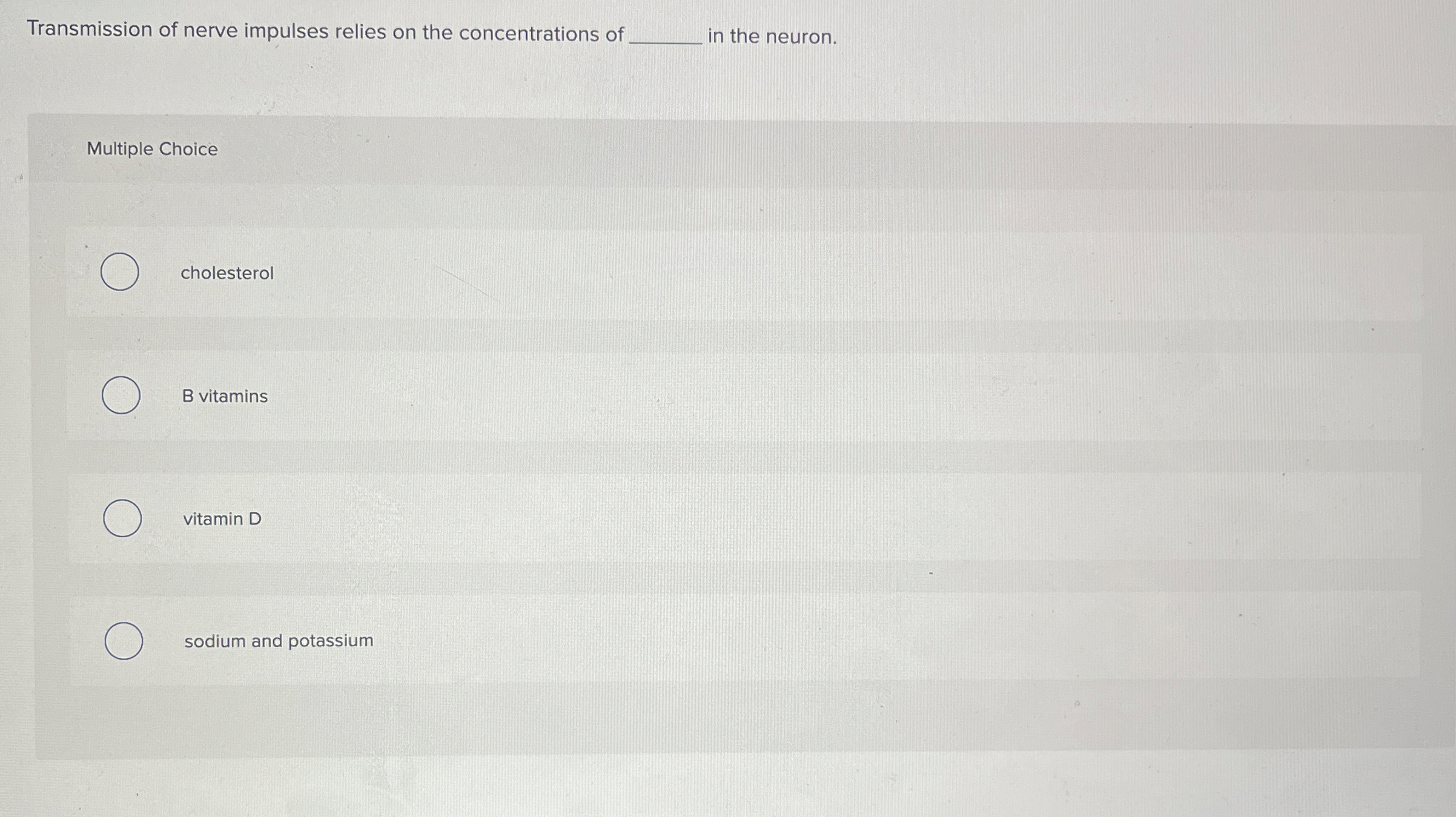 Transmission of nerve impulses relies on the