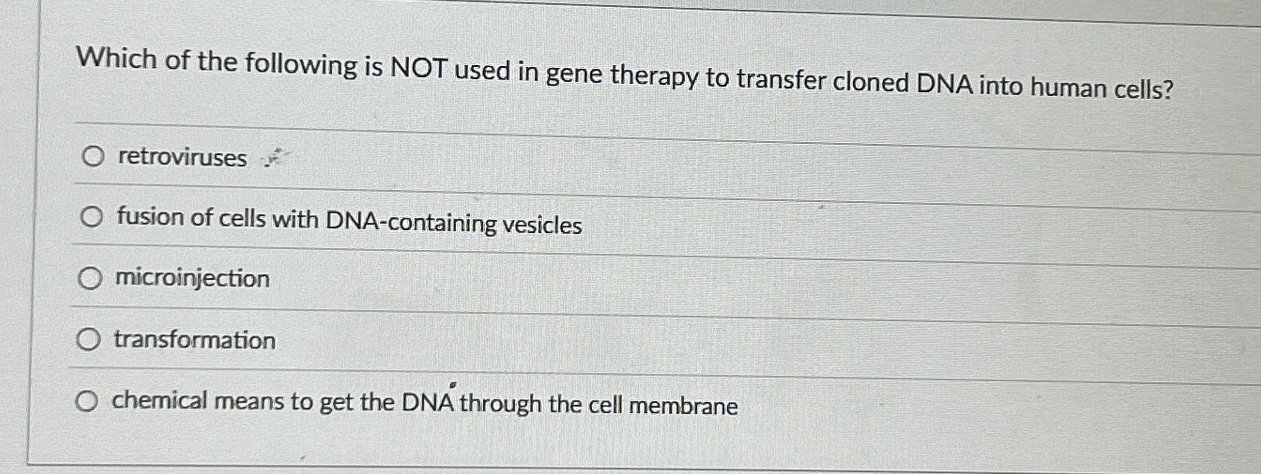 Which of the following is NOT used in gene