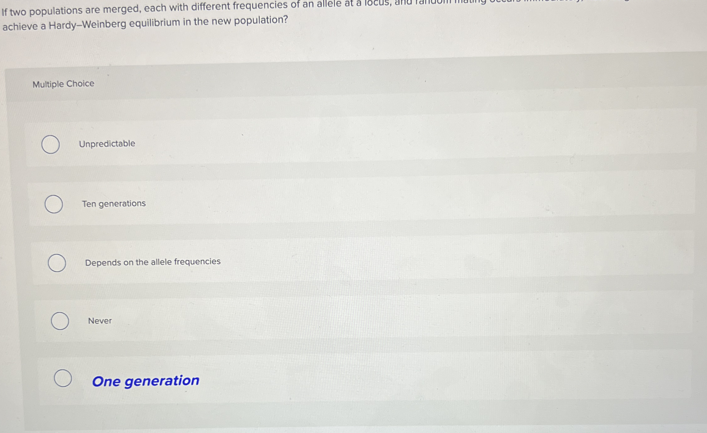 If two populations are merged, each with