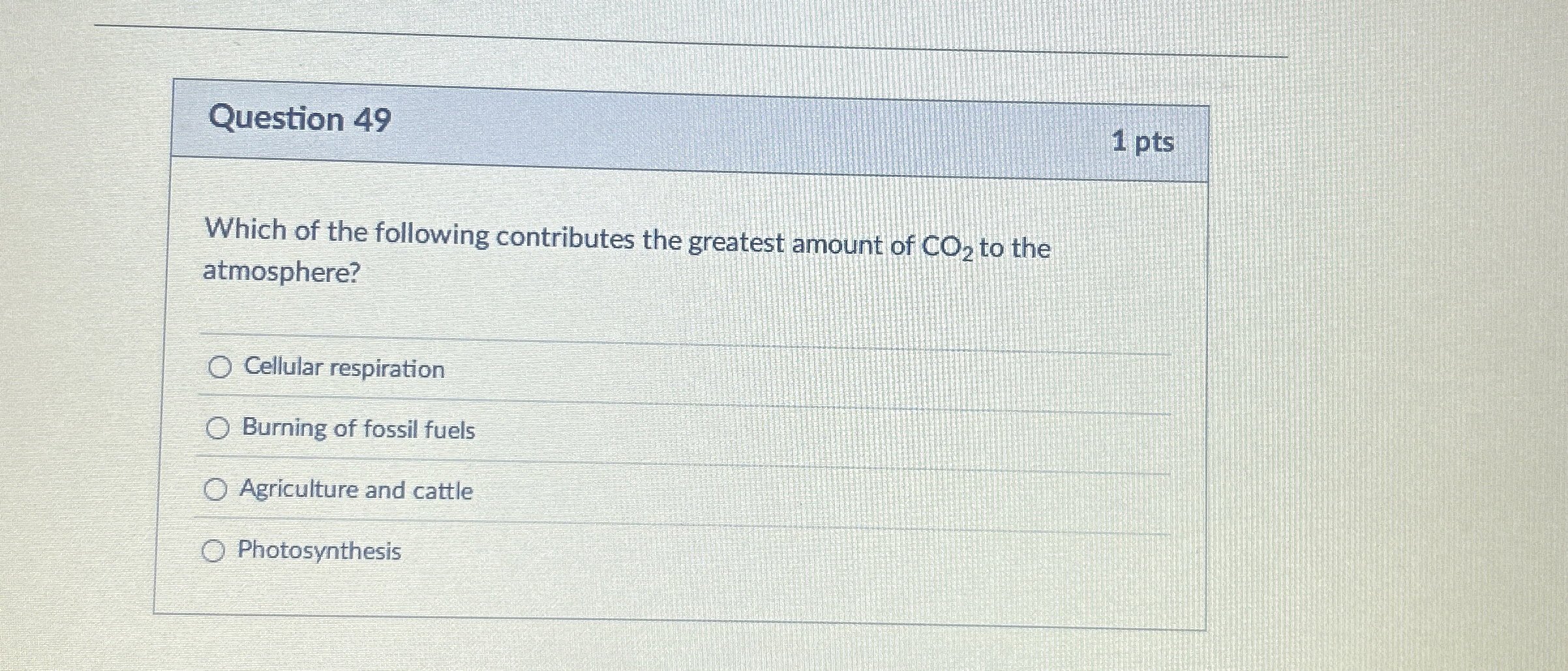 Question 4 9 1 pts Which of the following