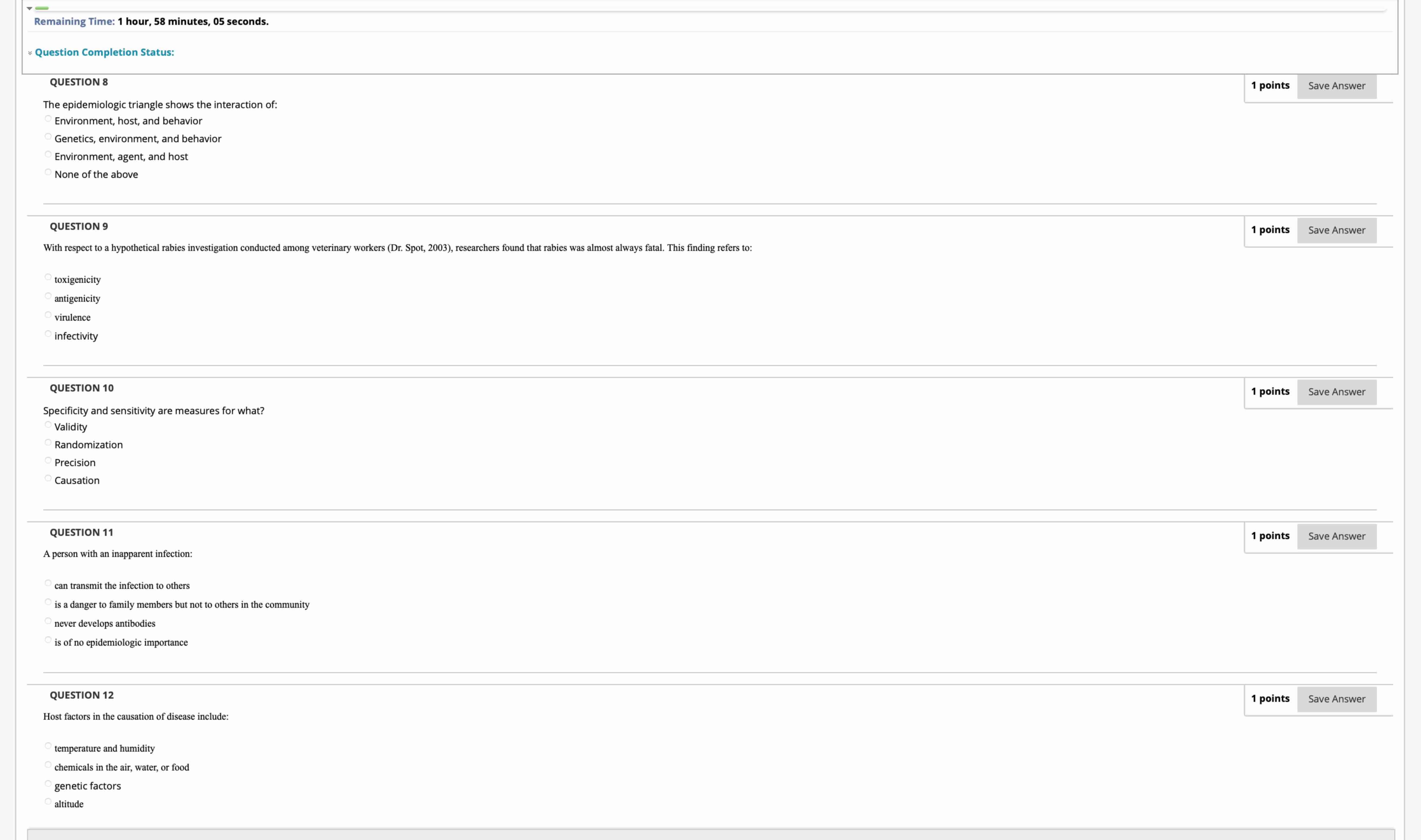 Remaining Time: \ ( \ mathbf { 1 } \ ) hour, \ (