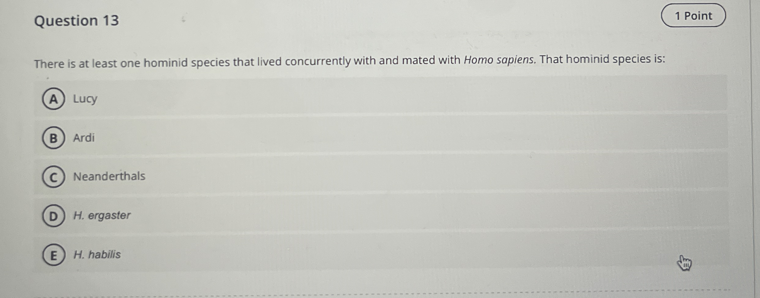 Question 1 3 1 Point There is at least one