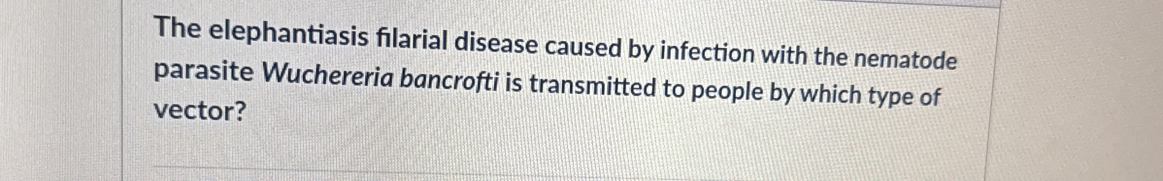 The elephantiasis filarial disease caused by