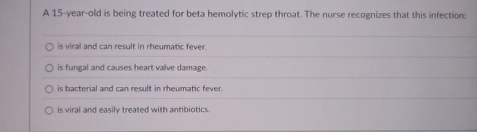 A 1 5 - year - old is being treated for beta