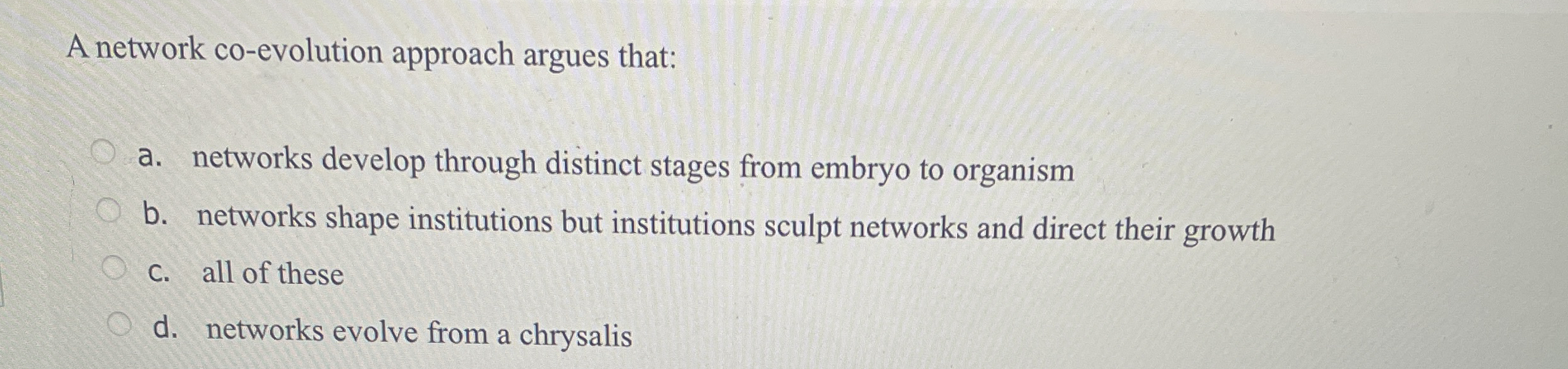 A network co - evolution approach argues that: a