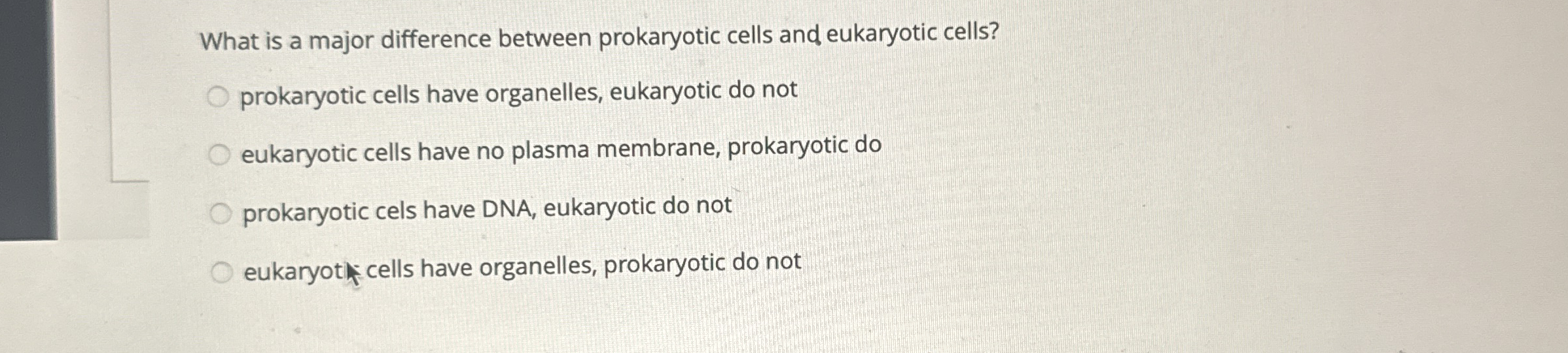 What is a major difference between prokaryotic